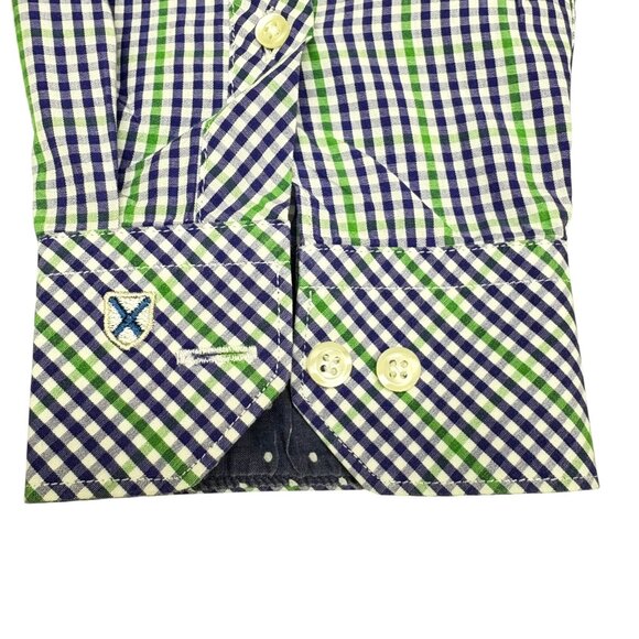 Barbour Regular Fit Purple Green Check Cotton Button Down Shirt - Picture 8 of 10